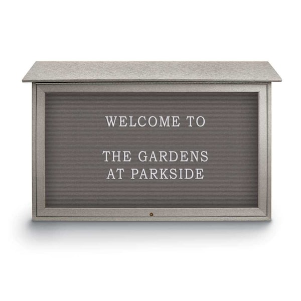 Indoor Enclosed Combo Board, 42"x32", Satin Frame/Green & Rubber